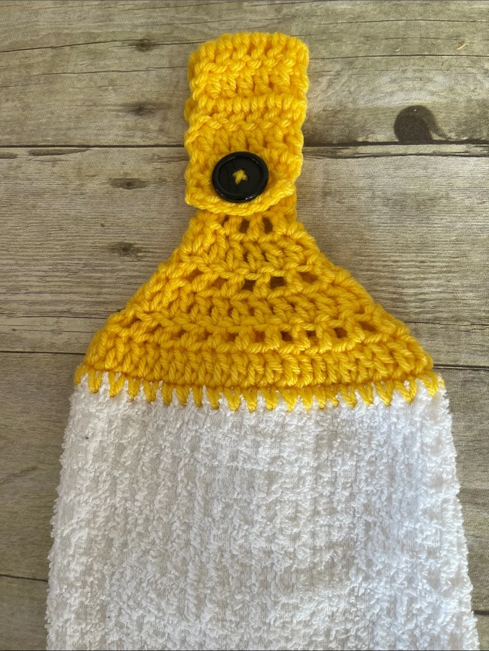 Crochet Top Halloween Spiders & Web Hanging Towel Double Thickness White